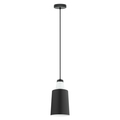 Eglo 1X60W Mini Pendant W/ A Black & White Finish & White Glass 96801A